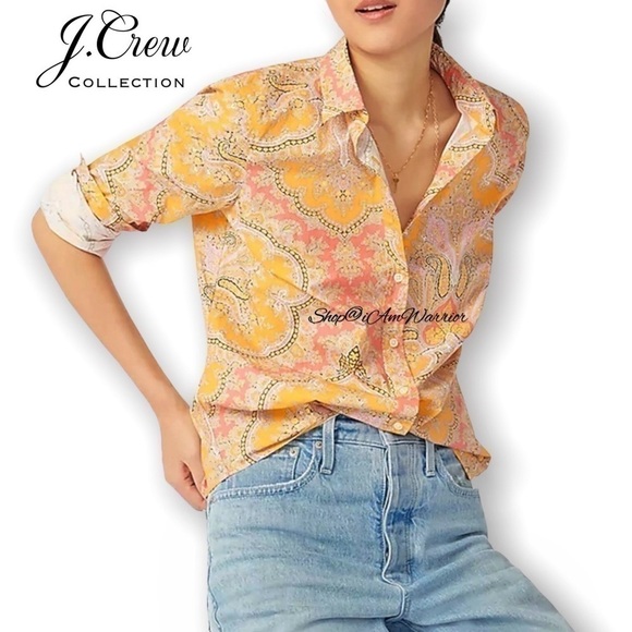 J.Crew Collection NWT marigold paisley Ratti button down *shop@iamwarrior - Picture 1 of 13